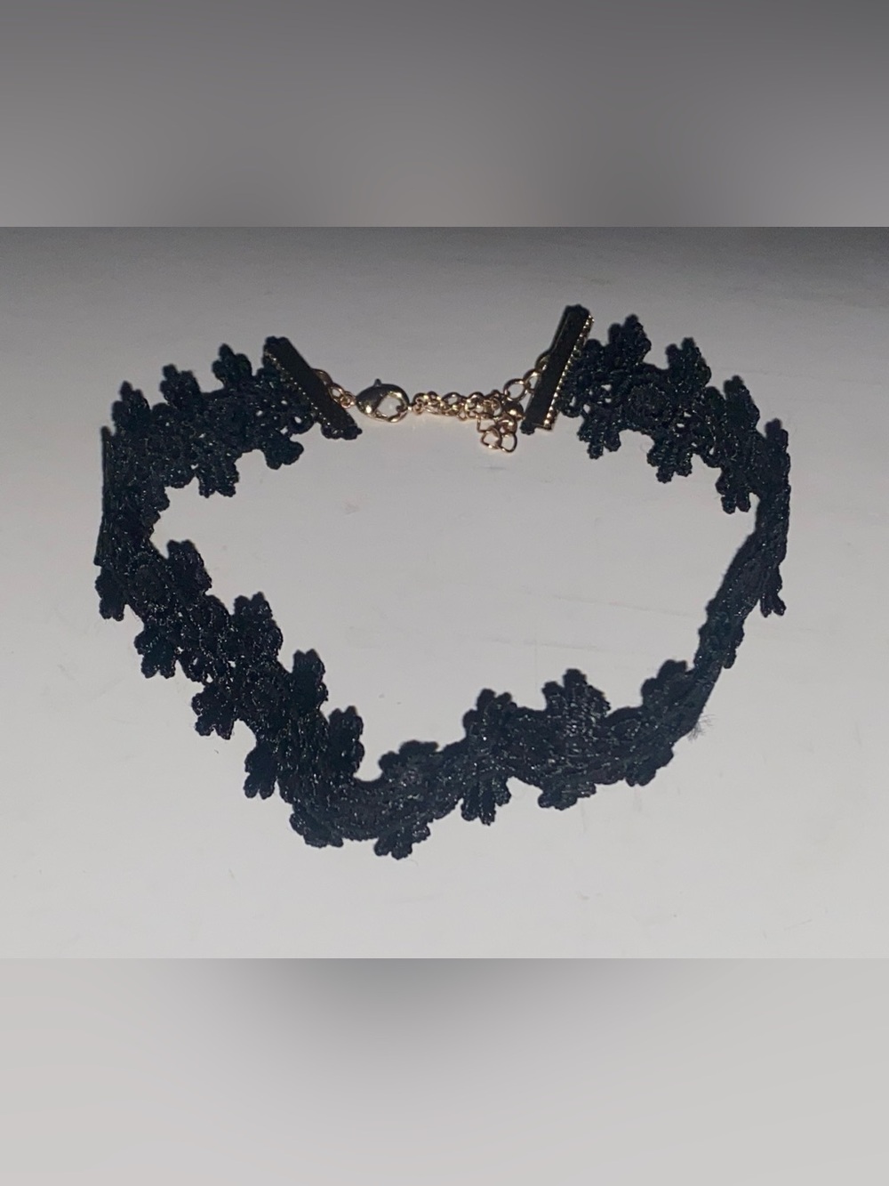 INC Black Lace Floral Choker Necklace
